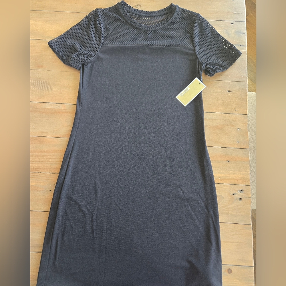 Michael Kors Black Dress with Mesh Sleeves